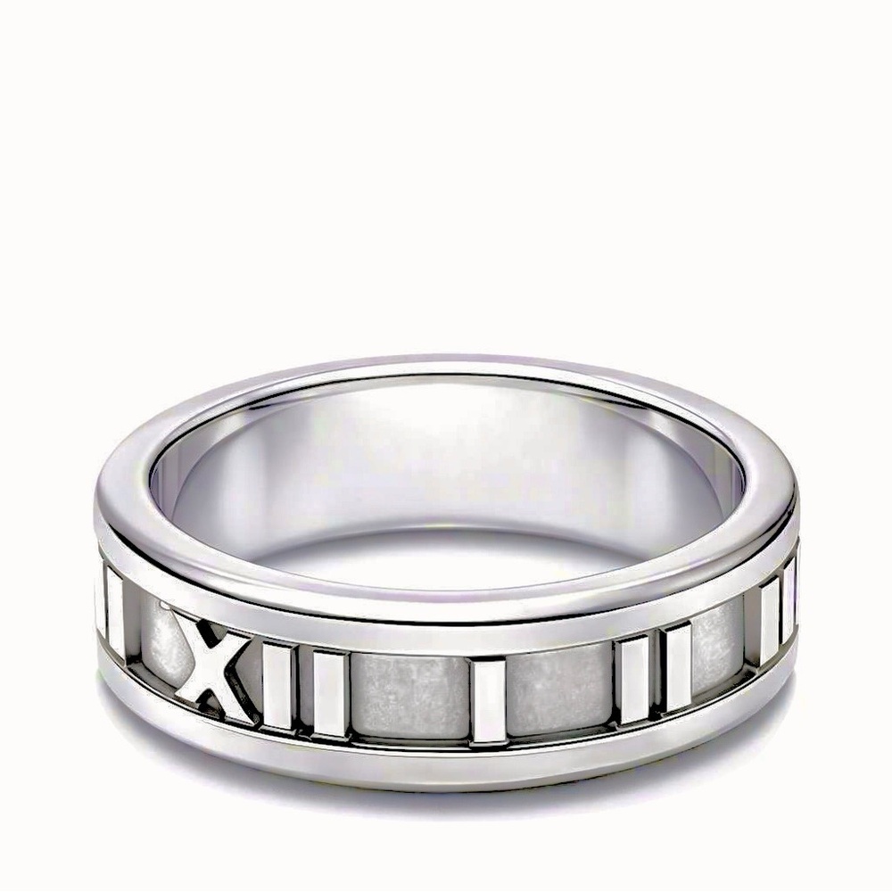 Tiffany & Company Atlas Band-Sterling Silver-Roman Numeral Band - Picture 4 of 4